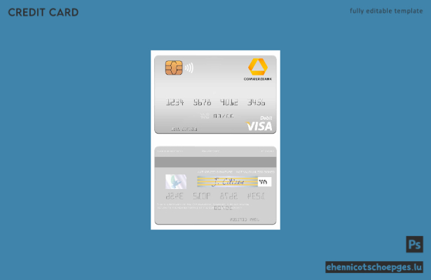 Beispielvorschau einer Commerz Bank Visa Debitkarte (Deutschland)